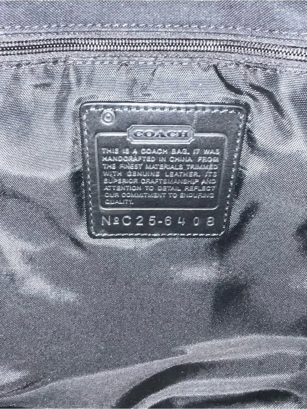 Coach Bag Men’s Shoulder 6408 Black Nylon Leather COACH